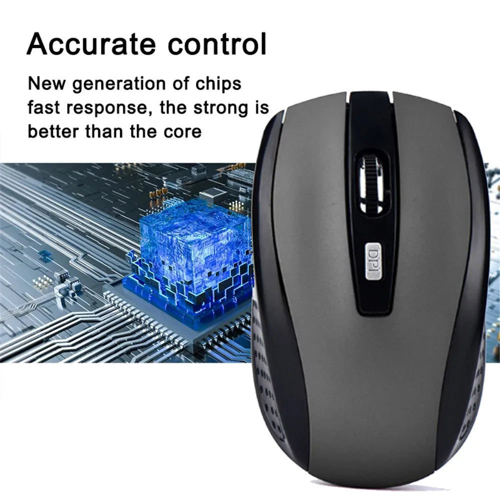 Ratón inalámbrico silencioso 2,4G, ratón óptico portátil para oficina, niveles de DPI ajustables para Notebook, PC, portátil, MacBook