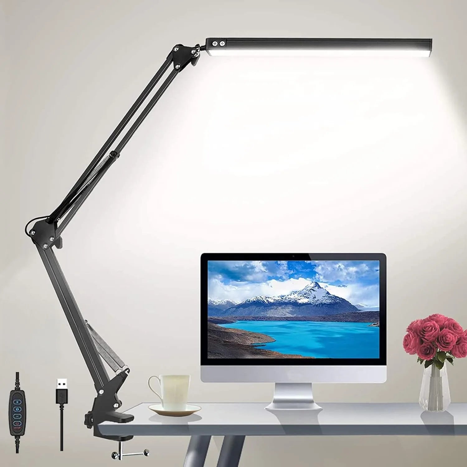 Lámpara LED de Escritorio Plegable con Clip Metálico 3 Colores