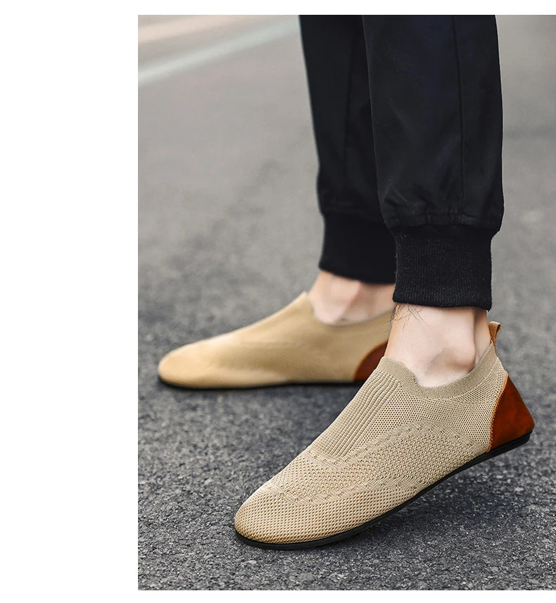 Mocasines YRZL, mocasines suaves para conducir, zapatos planos de alta calidad para caminar para hombre, mocasines informales de malla transpirable, zapatos sin cordones para hombre