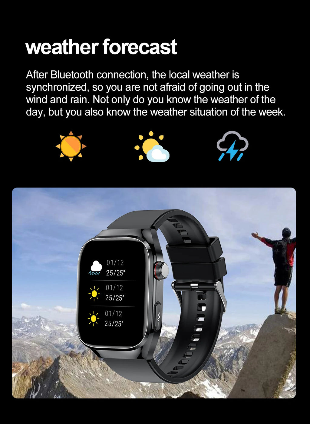 Reloj Inteligente ECG Presión Arterial Bluetooth