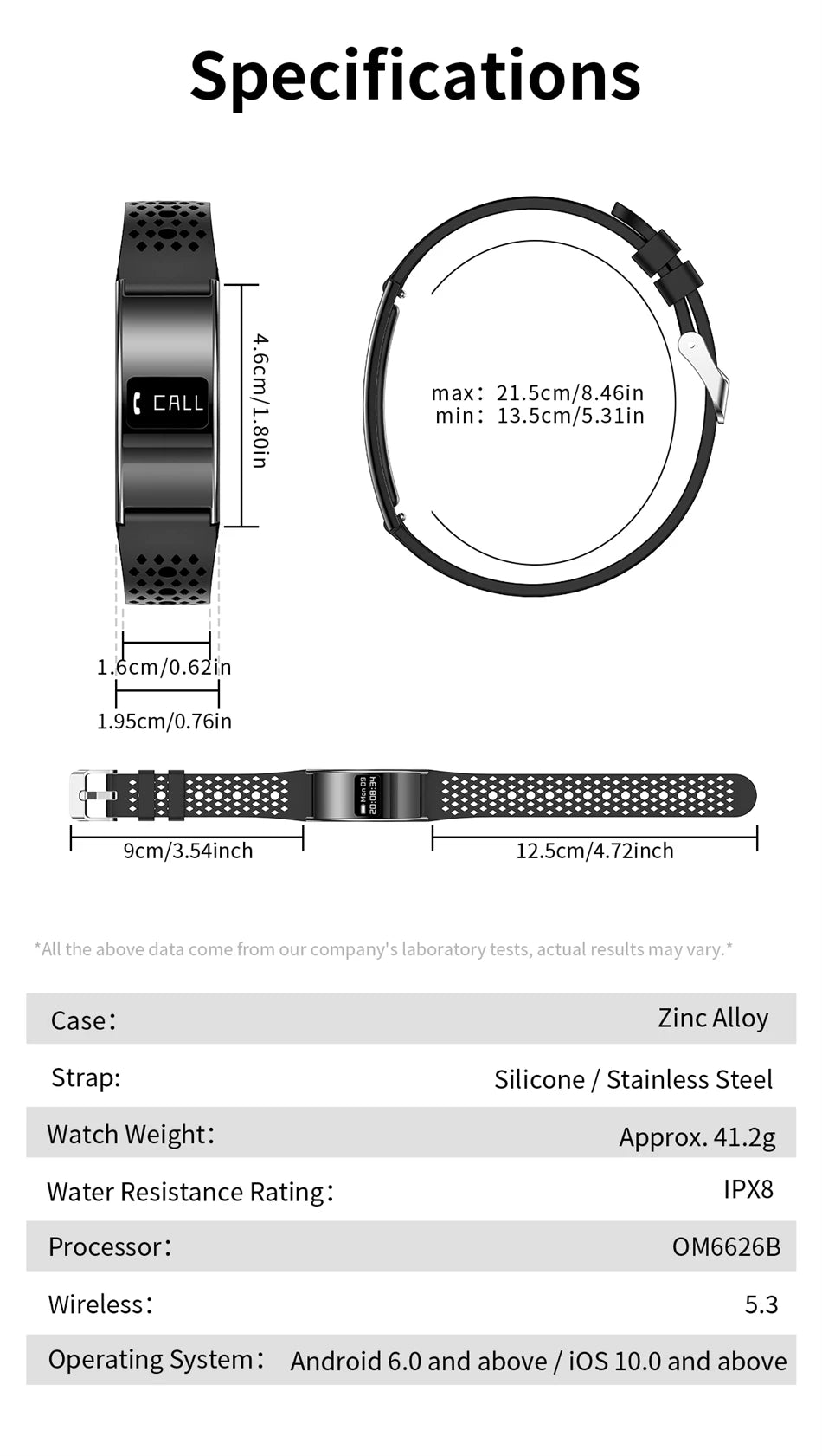 Pulsera Inteligente Ultrafina con Oxígeno en Sangre