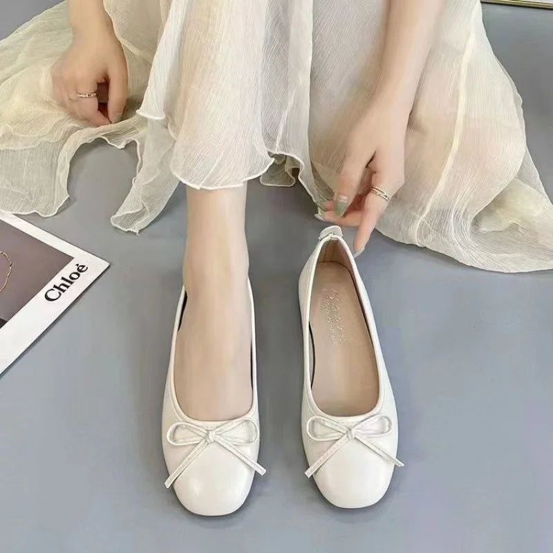2025 Primavera Verano nueva llegada noche Breeze Flats suave diseño de nudo de lazo viajero versátil zapatos individuales