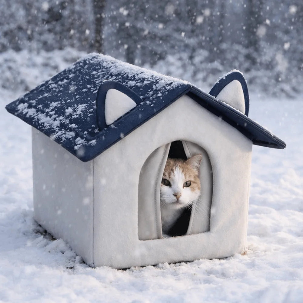 Refugio Aislado para Gatos de Exterior — Impermeable y Resistente