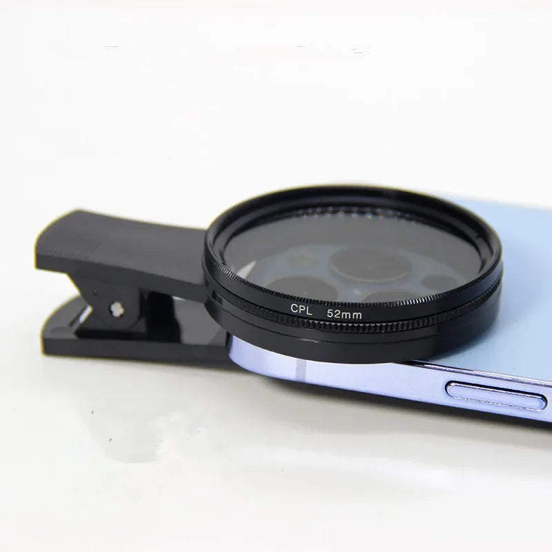 Filtro Lente CPL 52mm para Celular con Clip Universal
