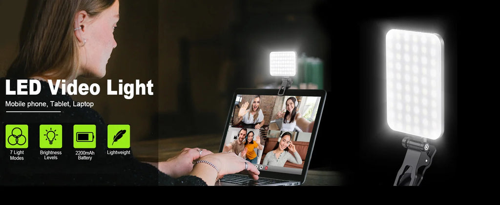 Nueva luz para selfies, 60 luces LED para teléfono, luz de relleno, 7 modos de salida, Kit de lámpara de vídeo regulable 2500K-6500K, Panel de luz bicolor CRI 97+