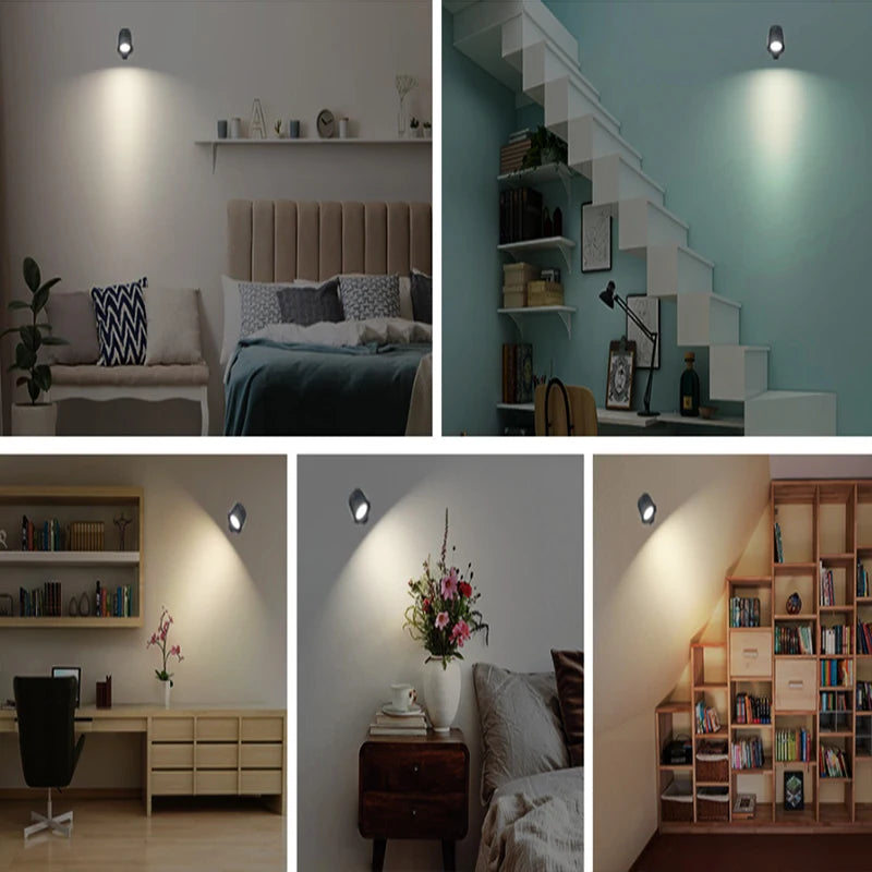 Lámpara LED de Pared Doble Cabezal Táctil 360°