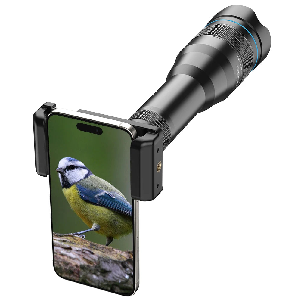 Lente Telefoto Zoom 60X APEXEL HD Metálico para Smartphones