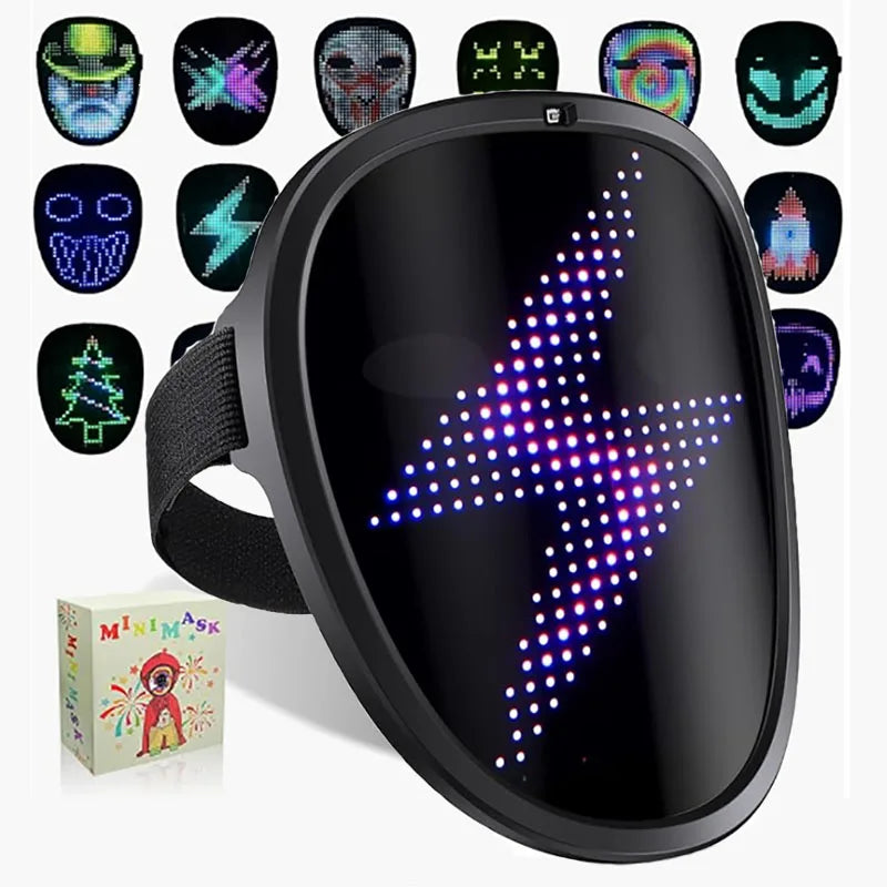 Máscara LED con detección de gestos, máscara electrónica iluminada para niños, fiesta de Halloween, actuación, Festival, máscara luminosa para niños