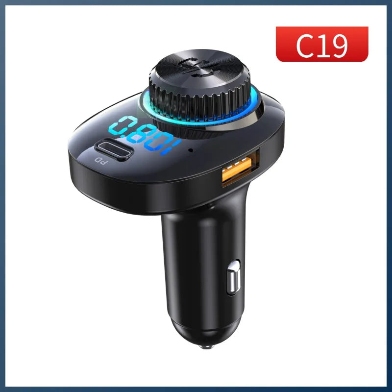 Transmisor FM Bluetooth 5.0 para Auto DYBO, Carga Rápida QC3.0 PD20W
