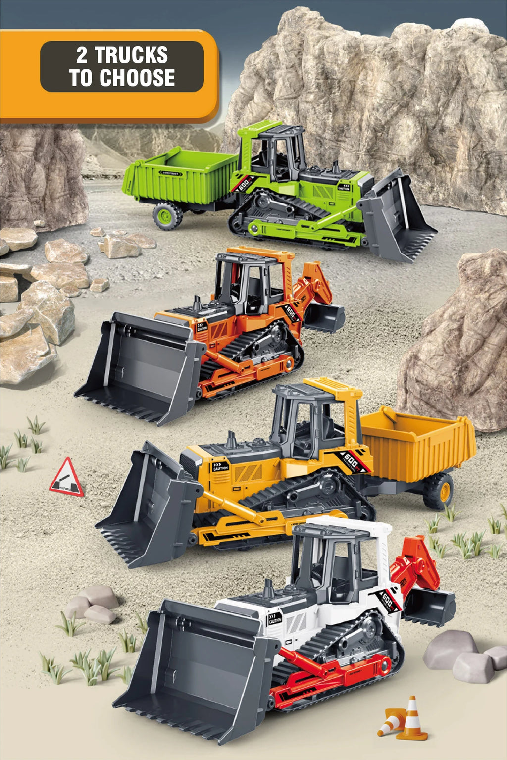 Set de Vehículos de Ingeniería Diecast para Niños 1:24