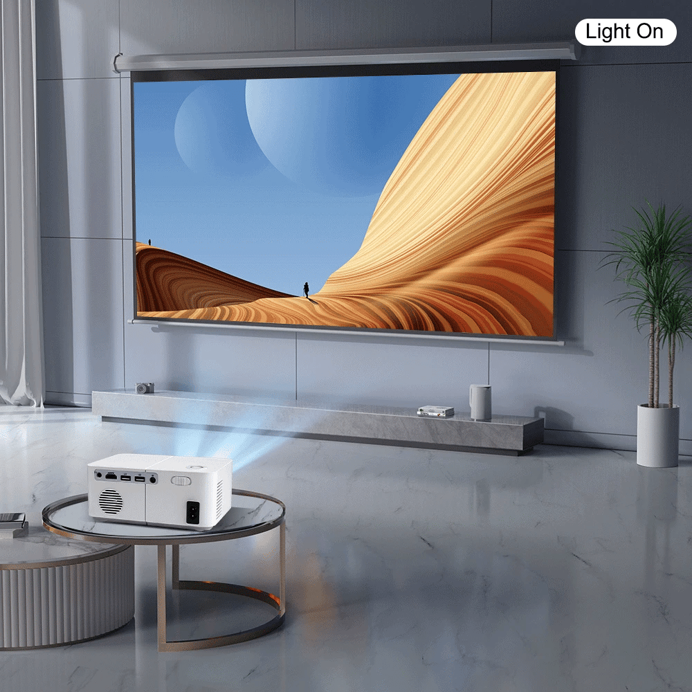 Proyector LED Full HD 1080P 4K HD300 WIFI 450 ANSI Mini Portátil para Cine en Casa, Dormitorio, Multimedia, Proyector Inteligente