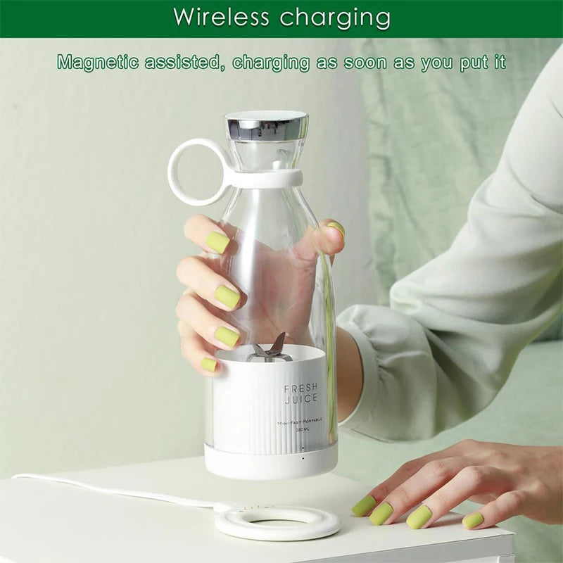 Mini Licuadora Eléctrica USB Portátil con Cuchillas de Acero Inoxidable