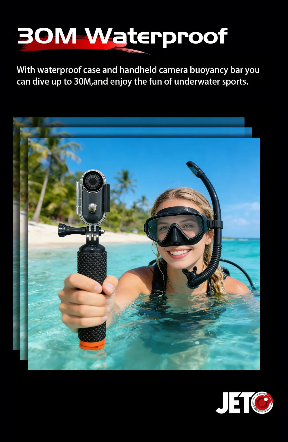 Cámara de acción 4K EIS antivibraciones, impermeable WiFi con clip magnético para deportes