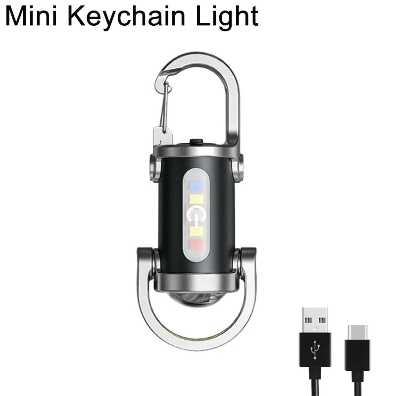 Mini Linterna Llavero COB para Camping y Senderismo