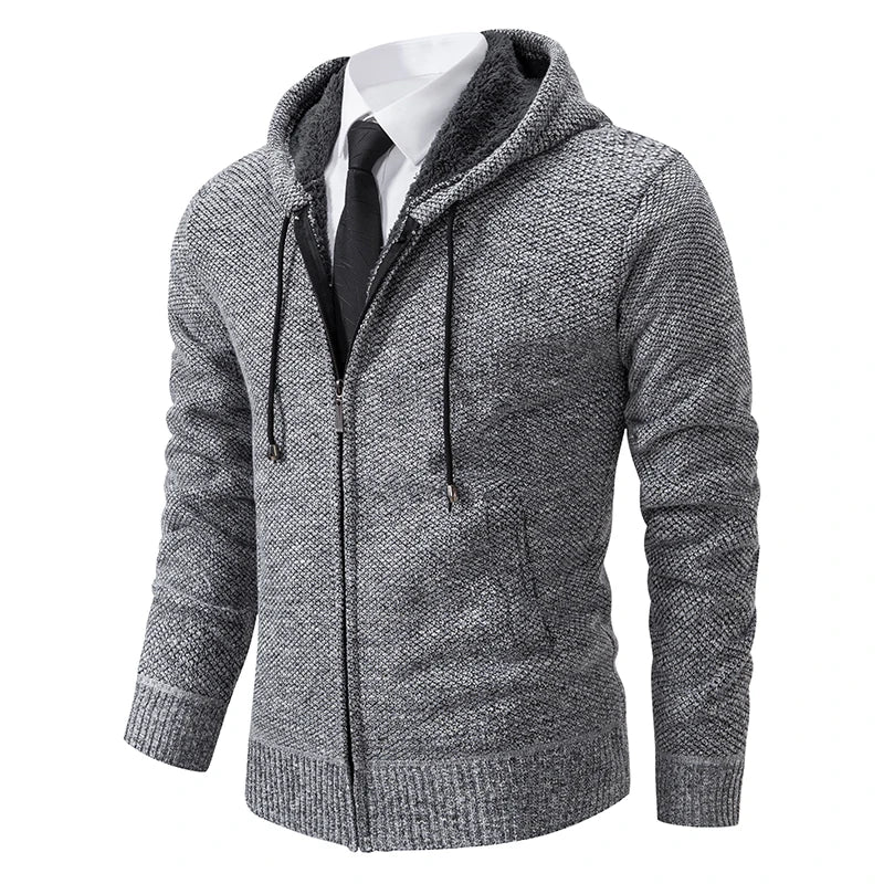 Buzo Cárdigan con Cremallera para Hombre – Cuello Alto y Forro Polar