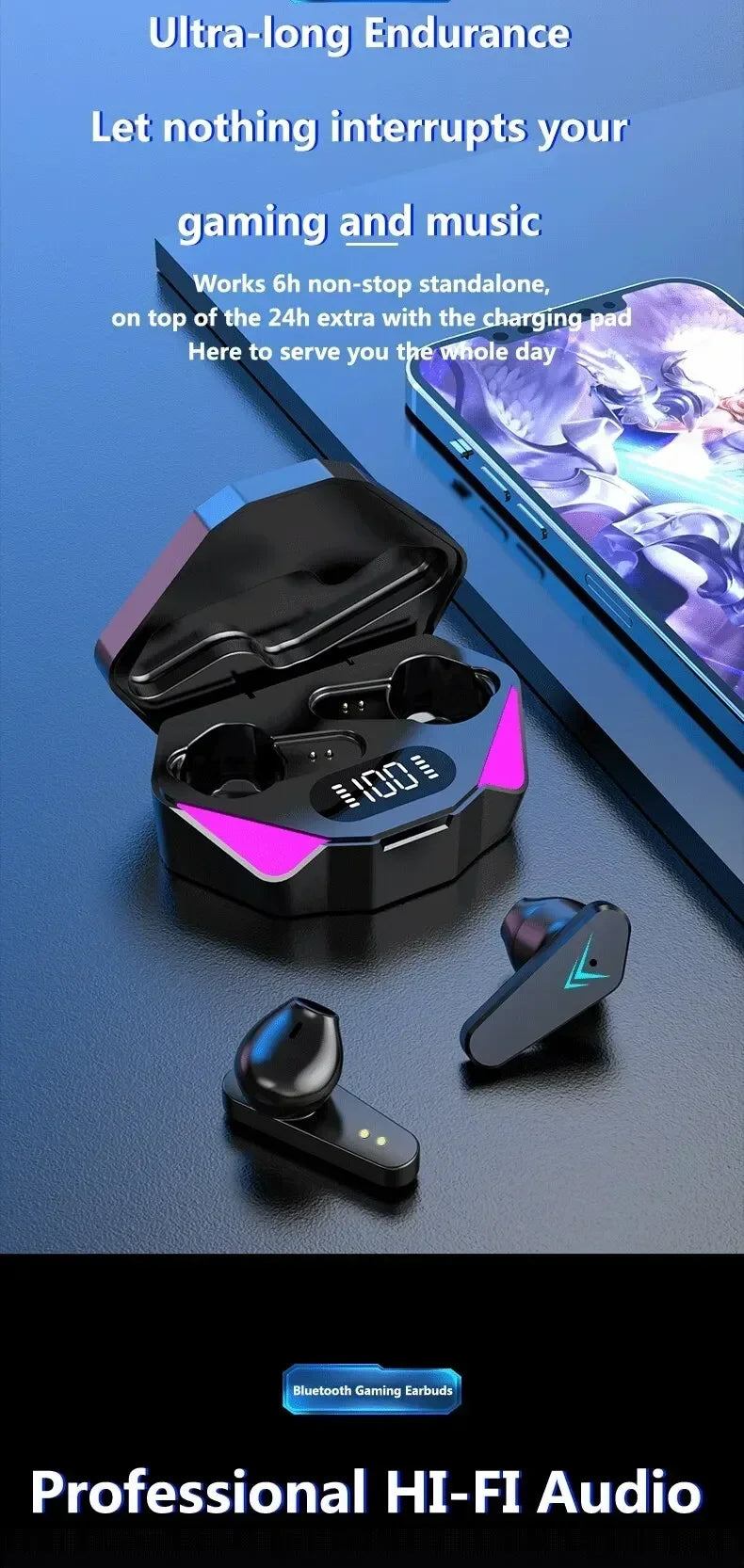Auriculares Inalámbricos TWS Bluetooth 5.3 con Control Táctil