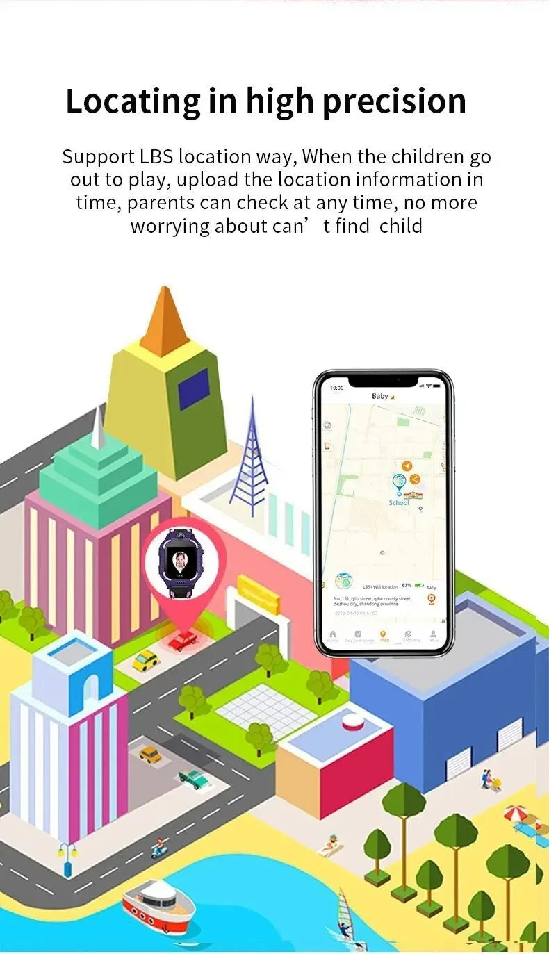 Reloj inteligente para niños 2026 nuevo reloj inteligente con tarjeta Sim para niños llamada Sos teléfono cámara Chat de voz foto niño niña regalo pantalla a Color Q19