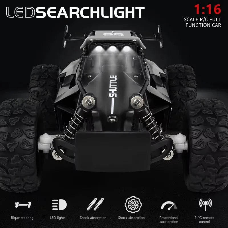 Coche RC 1:16 con Luces LED, Todoterreno, Vehículo de Escalada