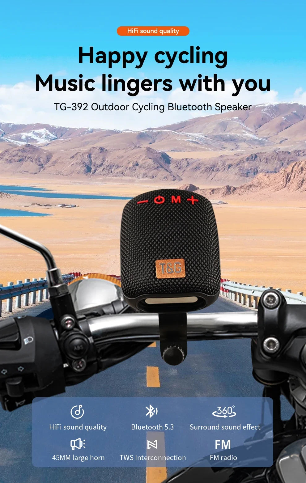 Altavoz Bluetooth inalámbrico para bicicleta, Mini Subwoofer portátil resistente al agua, Caja De Som, caja De sonido, música, Bocina, Coluna Blootooth