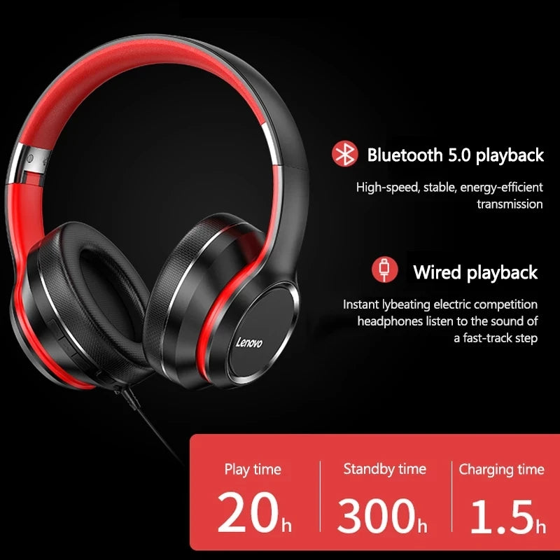 Lenovo HD200 Auriculares Bluetooth Plegables PC