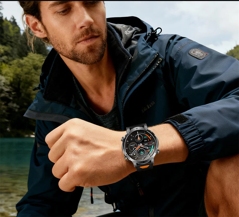 Reloj Inteligente Militar con Linterna Bluetooth 2026