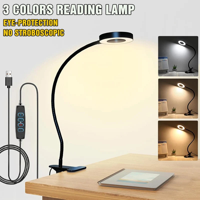 Lámpara LED Flexible con Clip 360° para Lectura