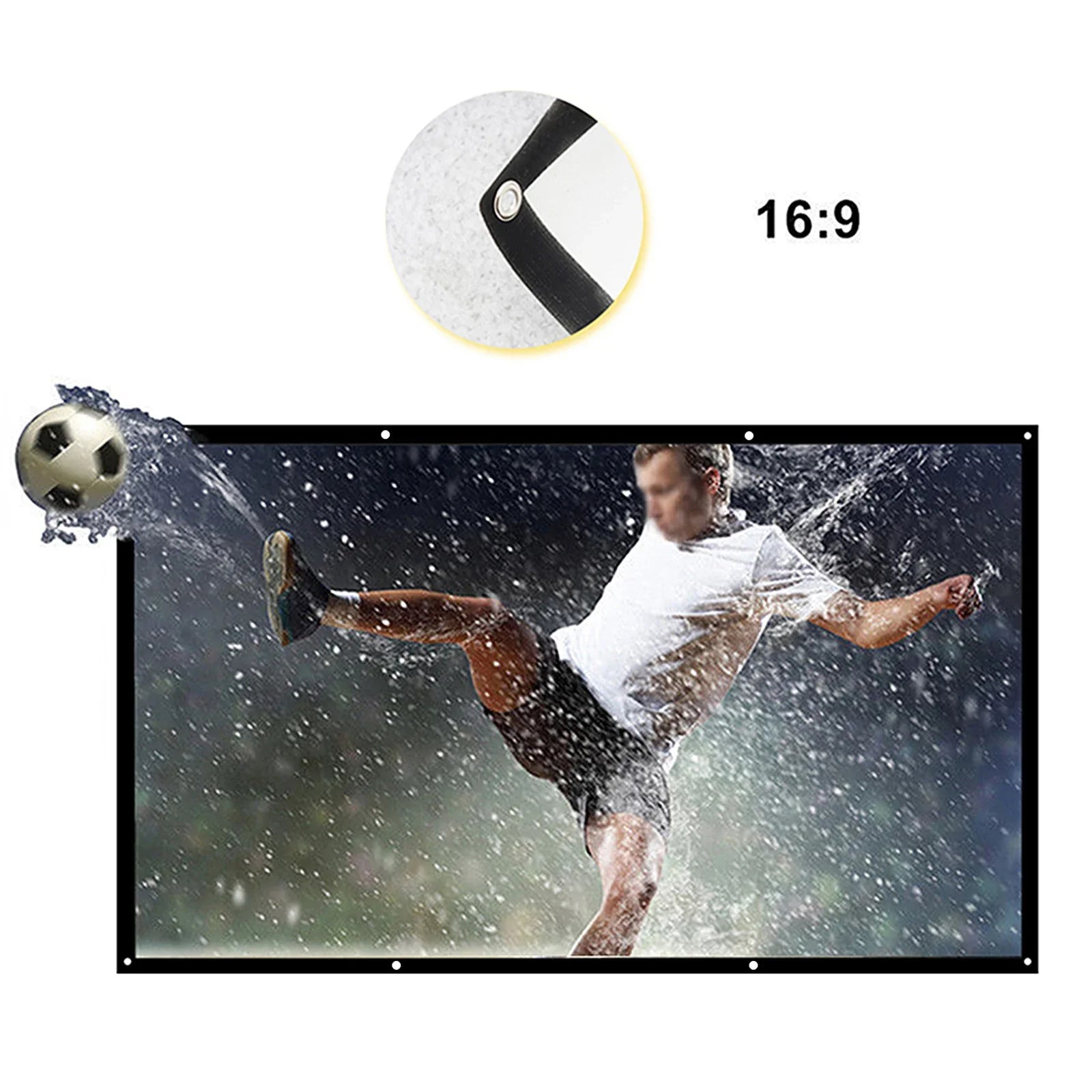 Pantalla de proyección para pared, plegable y fácil de limpiar, 60-150 pulgadas