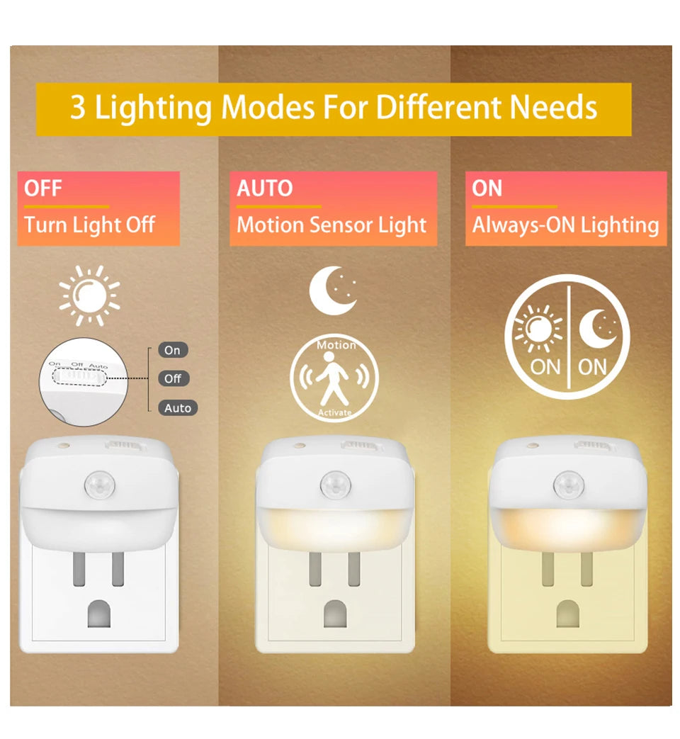 Luz LED Nocturna con Sensor de Movimiento para Enchufe