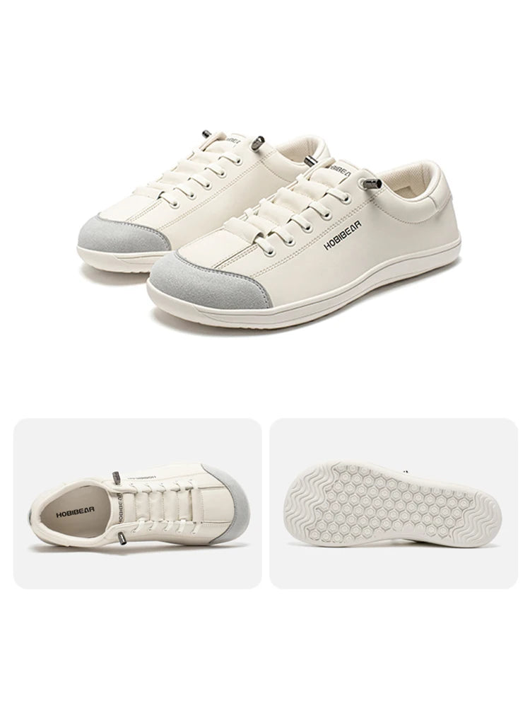 HOBIBEAR zapatos descalzos Unisex punta ancha zapatillas de deporte de cuero Artificial Zero Drop Slip On zapatos cómodos ligeros al aire libre