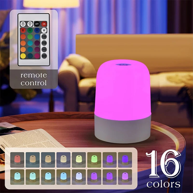Lámpara Nocturna LED RGB Táctil 16 Colores Regulable