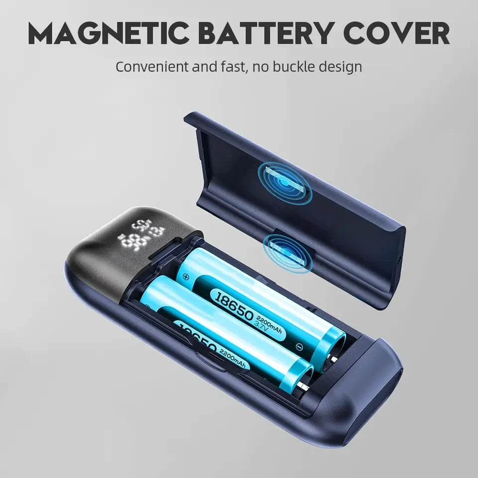 Caja Cargadora Power Bank 18650/21700, Carga Rápida QC3.0 18W