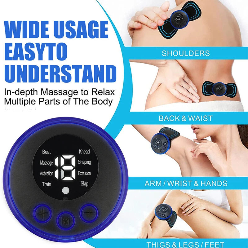 Masajeador de cuello de pulso TENS eléctrico EMS masaje Cervical para cuello espalda cuerpo Estimulador muscular eléctrico electroestimulador 19 engranajes