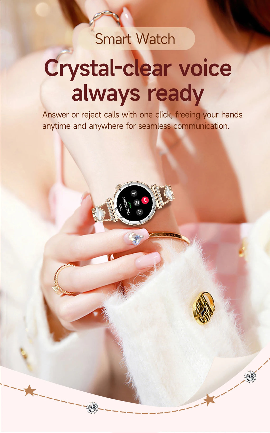LIGE Reloj Inteligente Ultrafino 6.2mm Mujer