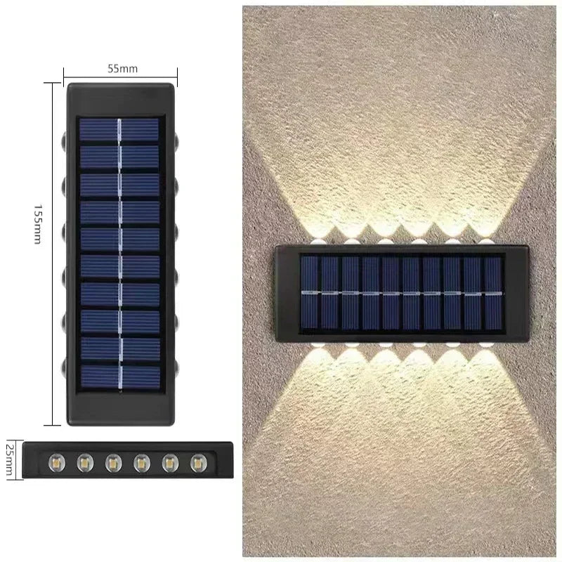Lámpara Solar de Pared Exterior Calida/Blanca Jardín