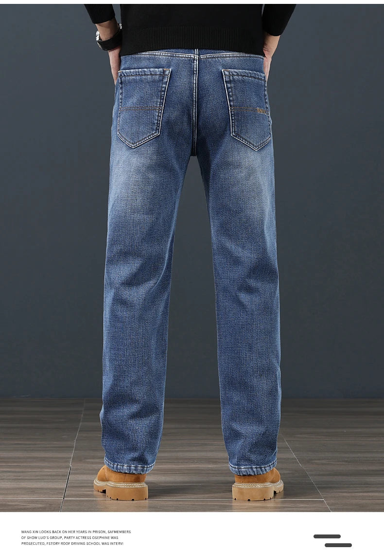 Pantalones Vaqueros de Invierno para Hombre, Terciopelo, Talla Grande 42-44