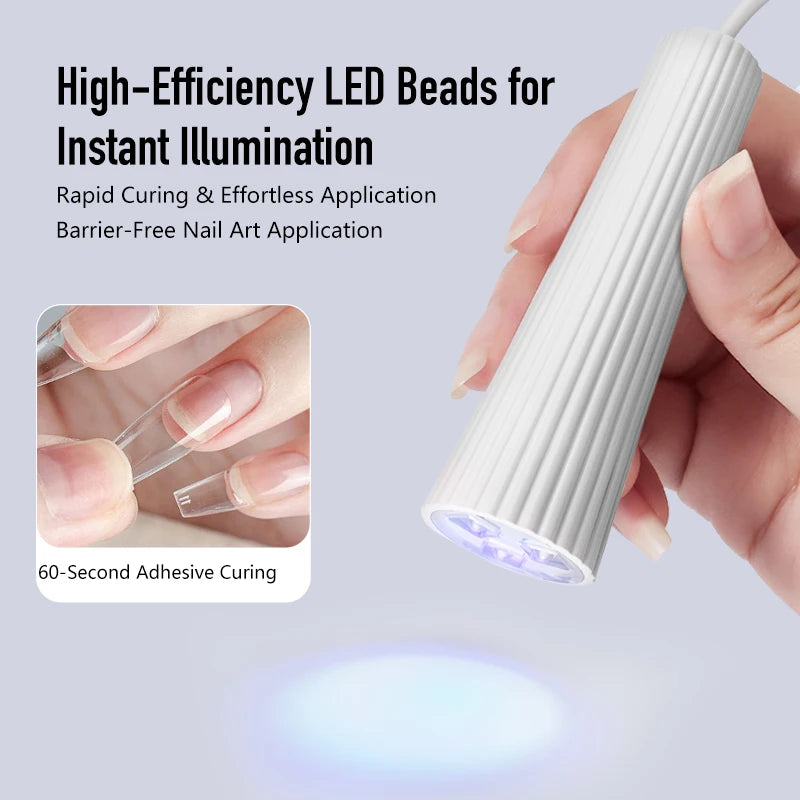 Mini lámpara LED UV para uñas, para secar esmalte de uñas en Gel, secador de uñas de mano, pegamento adhesivo de Gel UV, luz de curado, herramientas de manicura para decoración de uñas