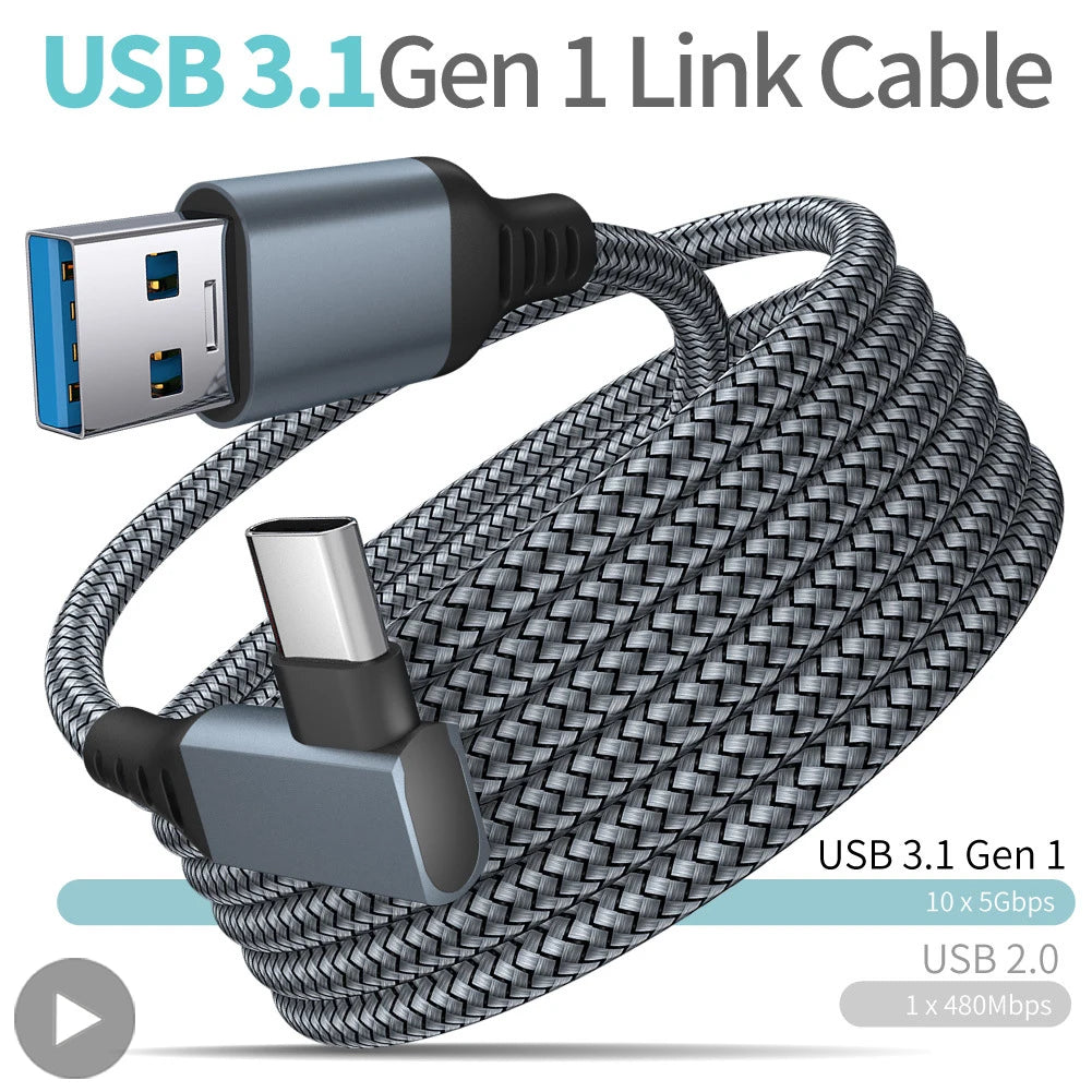 Cable de enlace 3M 6M 5M USB A a tipo C para Meta Oculus Quest 2 Quest2 accesorio gafas VR de realidad Virtual auriculares inteligentes para casco 3D