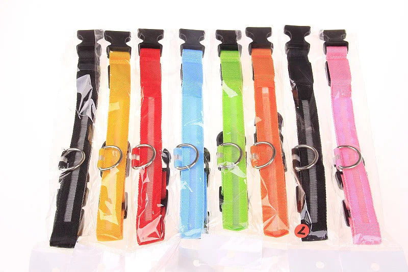 Correa LED para Perros con Luz Nocturna — Nailon Resistente