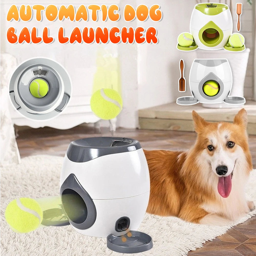 Lanzador automático de pelotas para perros, alimentador para mascotas, divertido lanzamiento inteligente, máquina de pelotas de tenis para perros pequeños y medianos, suministros