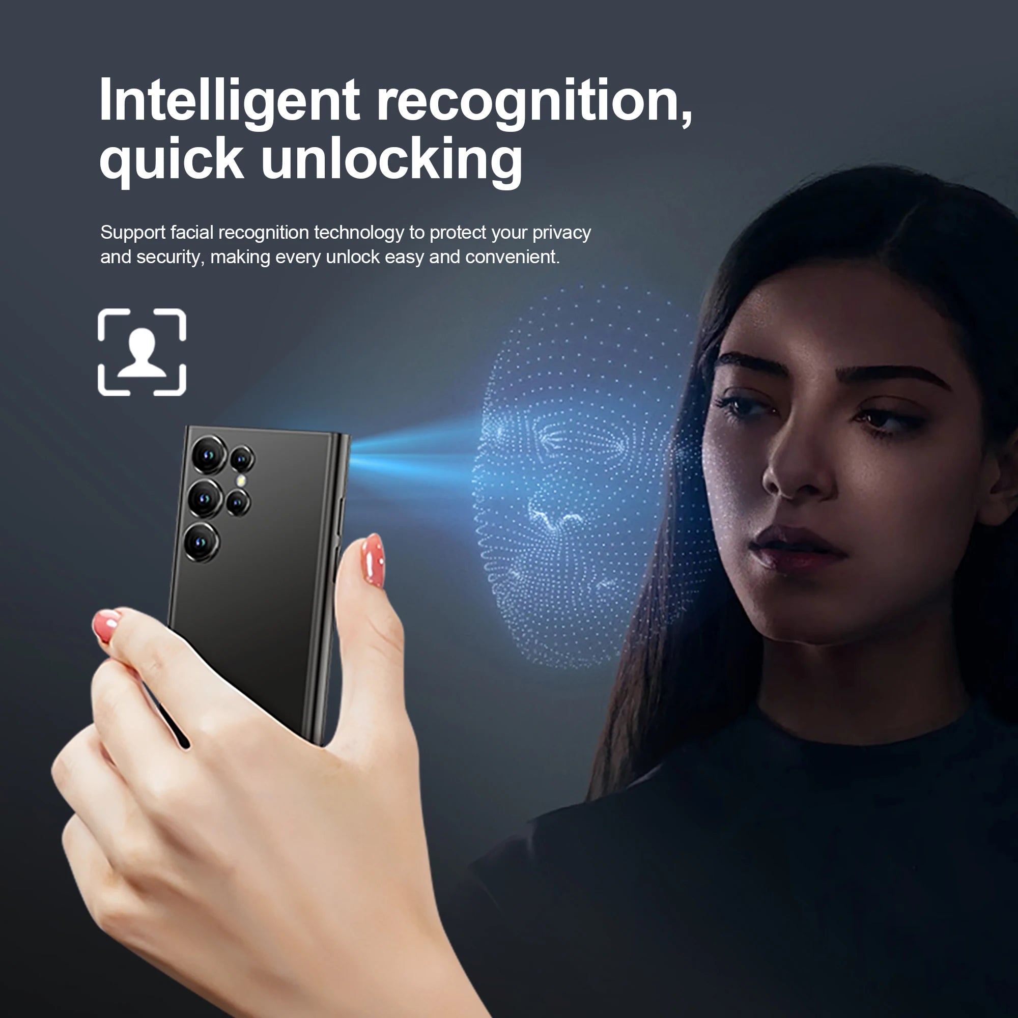 SERVO S27 MINI Android Palm Smartphone 3G WCDMA RAM 2GB ROM 16GB Google Play Desbloqueo facial Dual SIM Pantalla de 4,0 "Mini teléfonos inteligentes