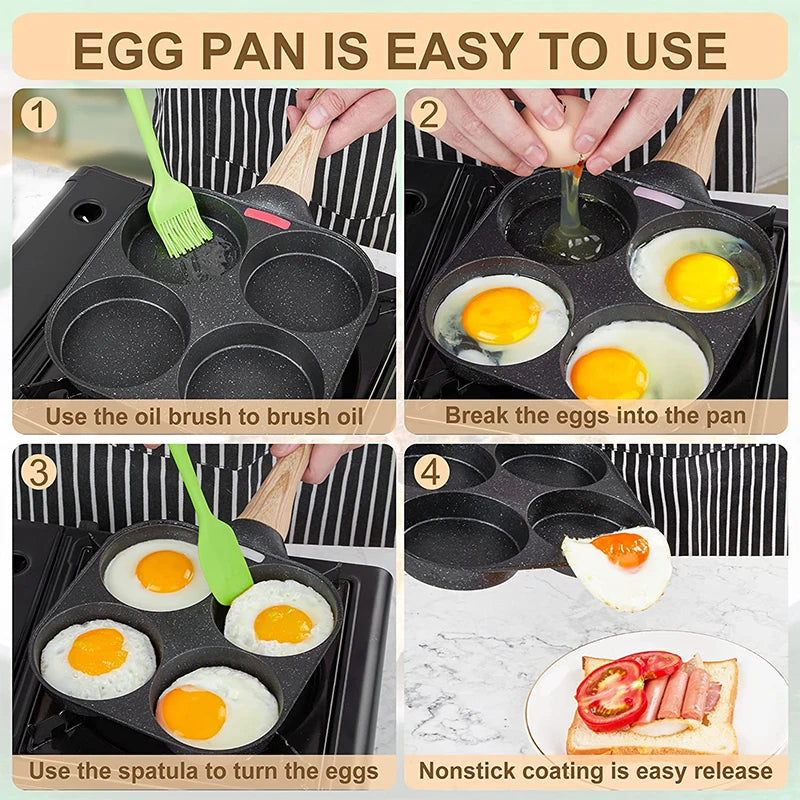 LMETJMA sartén para huevos sartenes antiadherentes para panqueques 4 tazas utensilios de cocina sartén para panqueques sartén para huevos adecuada para estufa de Gas Cocina de Inducción JT87