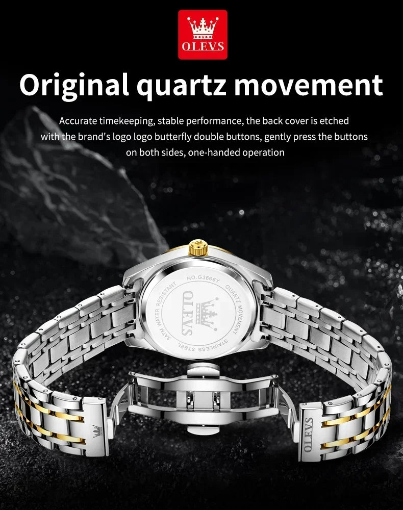 Reloj de Cuarzo para Hombre OLEVS 3666 Luminoso Acero Inoxidable
