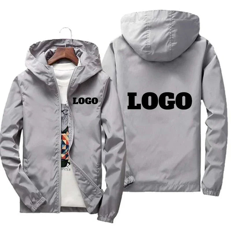Chaqueta Cortavientos Impermeable para Hombre con Capucha
