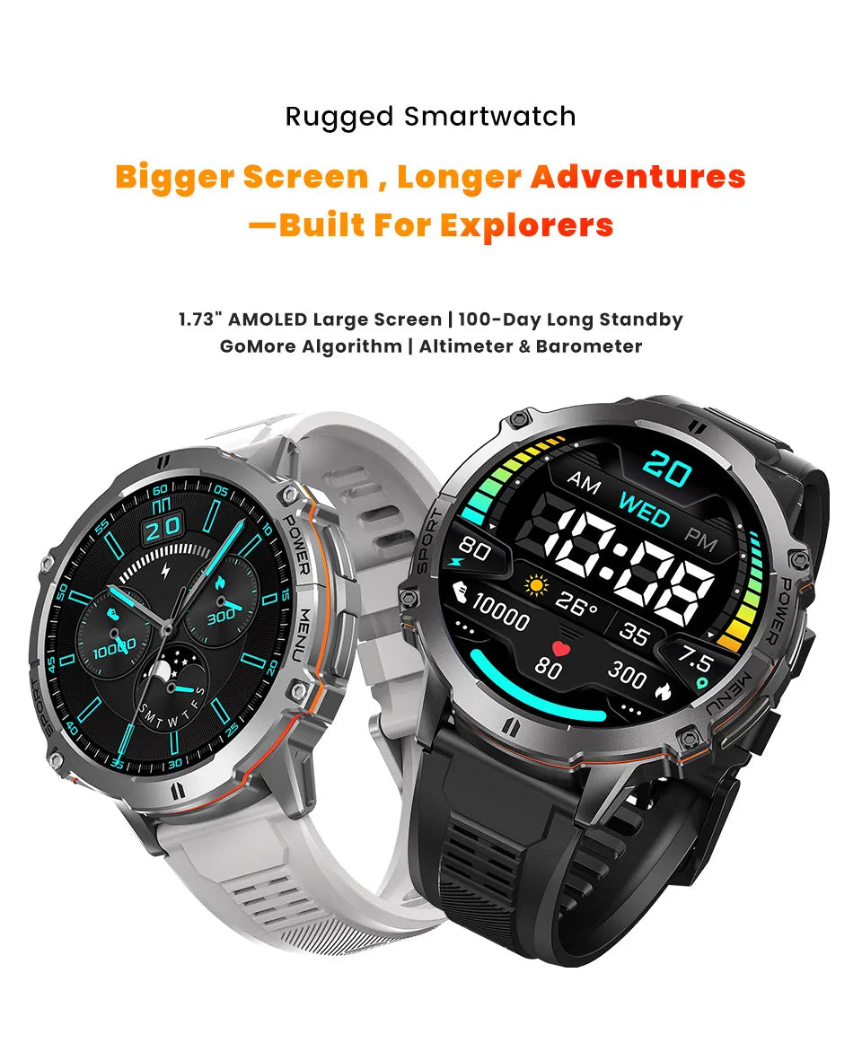 GUHUAVMI TANK X3 Reloj Inteligente Militar AMOLED