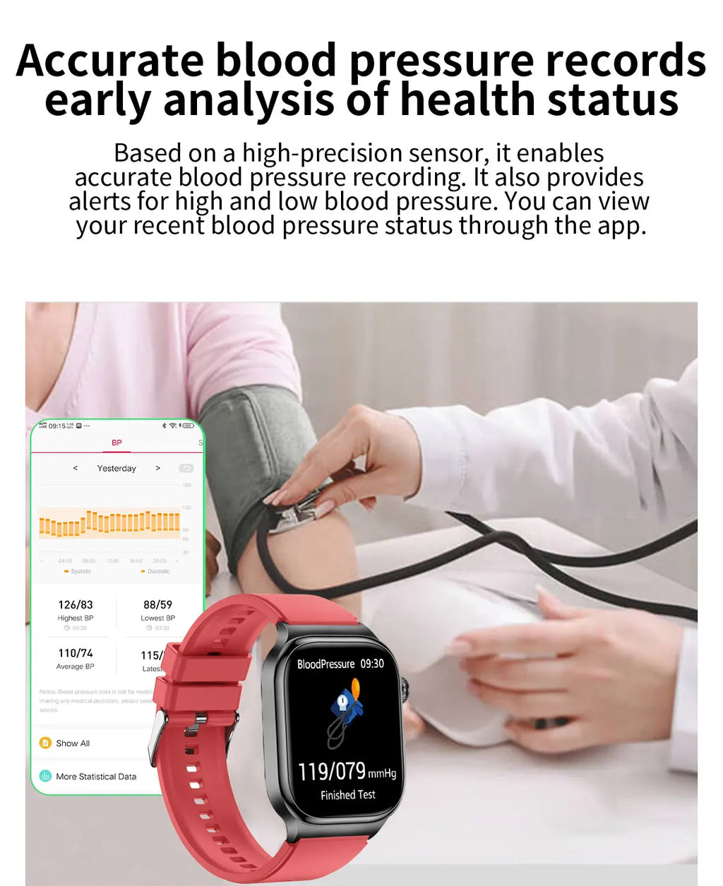 Reloj Inteligente Salud Grasa Corporal ECG