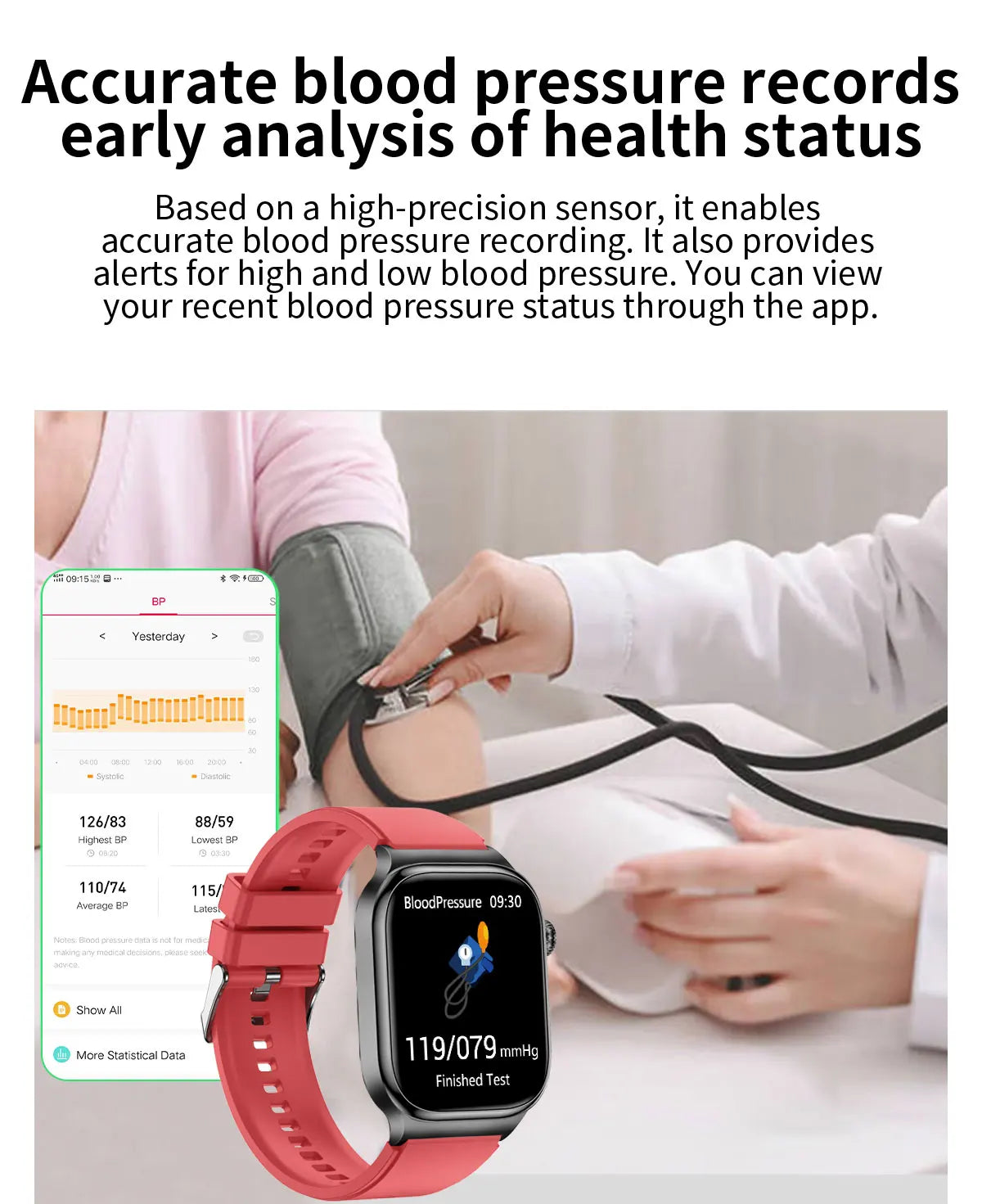 Reloj Inteligente Salud Grasa Corporal ECG