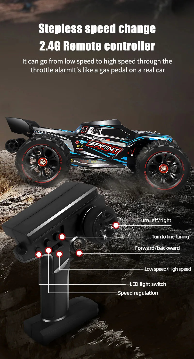 Coche teledirigido 1:16, 85 KM/H o 50 KM/H, 4WD, con Control remoto LED, camión Monster 4x4 de deriva de alta velocidad para niños vs Wltoys 124017   Juguetes