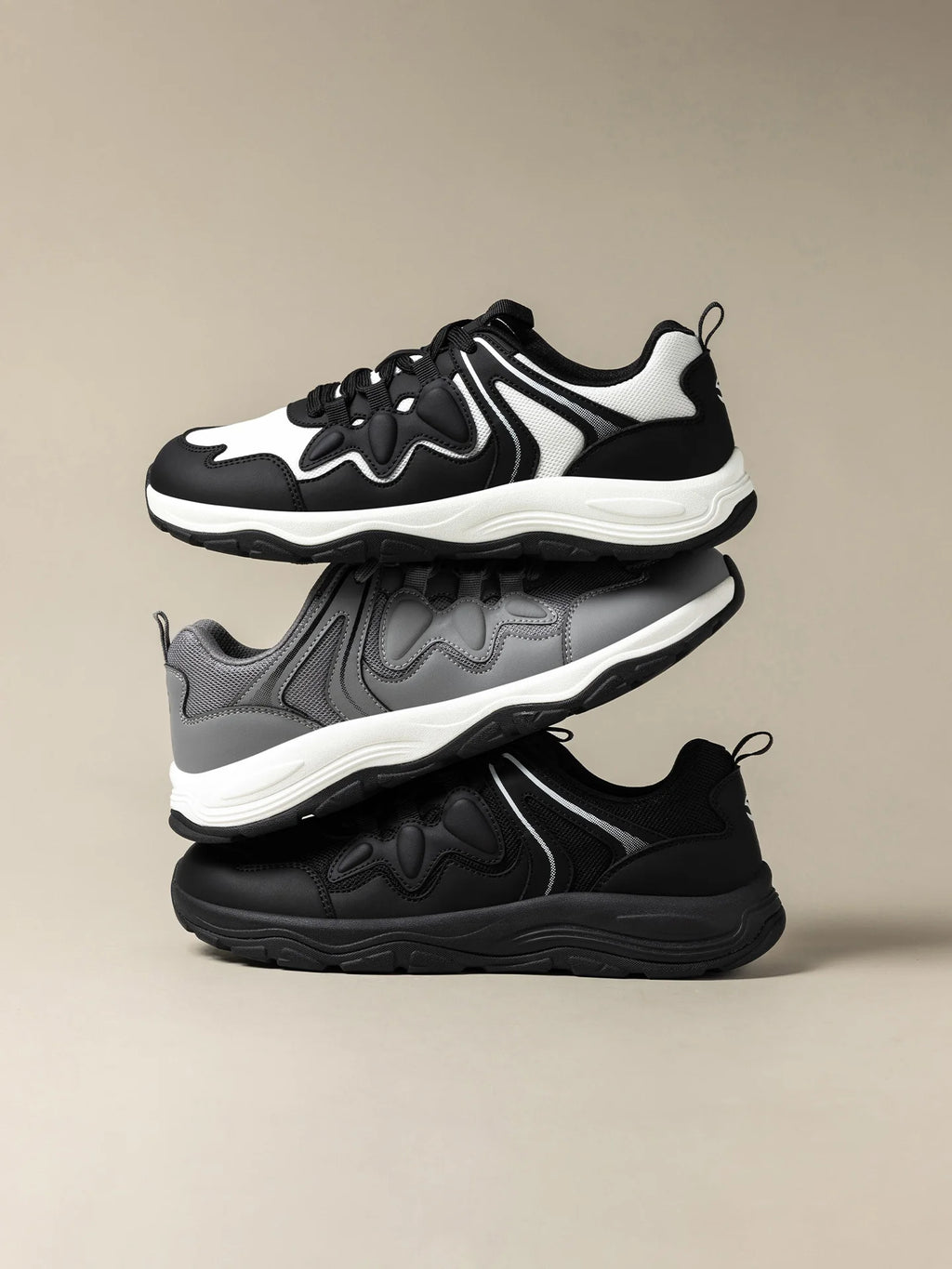 HOBIBEAR Zapatos para caminar con punta ancha, unisex, zapatillas deportivas para exteriores, de cuero artificial, con malla, con cordones, para aumentar la altura, para correr