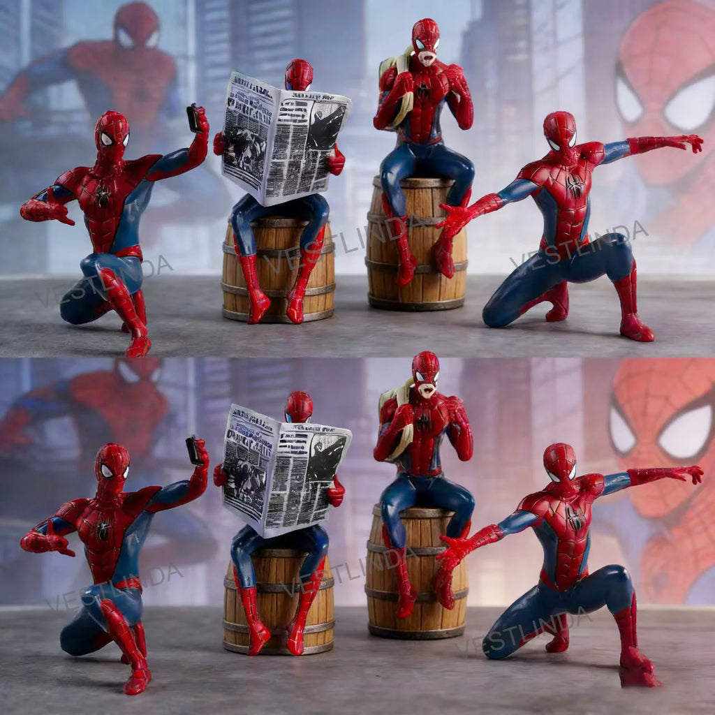 Mini Figuras de Superhéroes de 7-9 cm, Modelo de Spiderman, Juguete Coleccionable, Estatuilla de Películas Clásicas, Decoración Portátil para Escritorio, Juguetes Divertidos