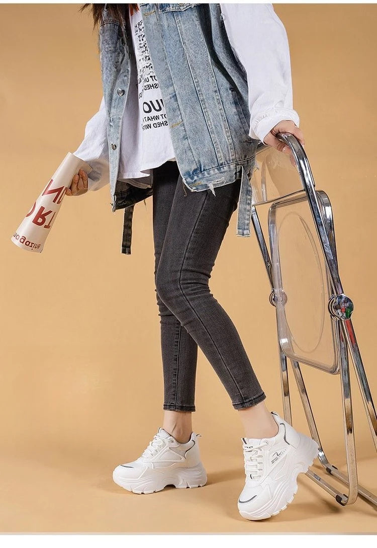 Zapatillas Deportivas para Mujer, Ligeras y Transpirables, con Plataforma, Estilo Chunky, con Malla, para Uso Diario y Senderismo